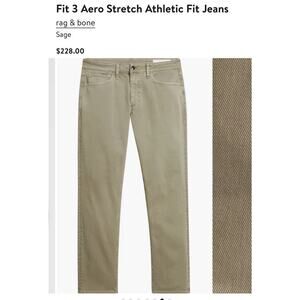 Rag & Bone Fit 2 Slim Fit Jean Aero Stretch Denim beige Sz 32